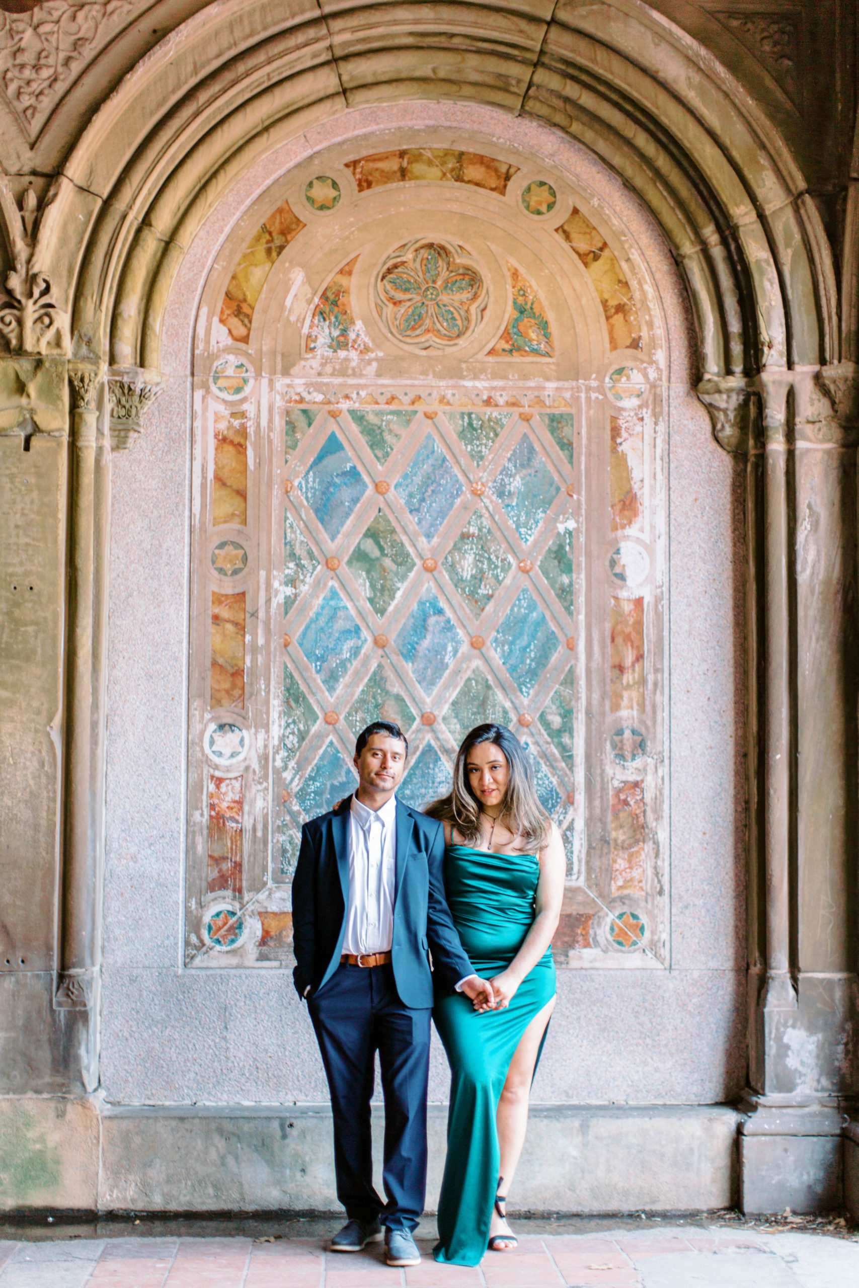 Couple at the Bethesda Terrace Arcade in Central Park